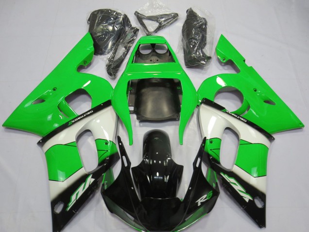 Carena Moto Yamaha R6 1998-2002 - Verde Bianco Nero Lucido