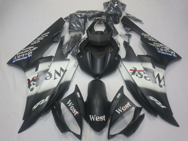 Carena Moto Yamaha R6 2006-2007 - Nero Opaco Bianco West Michelin