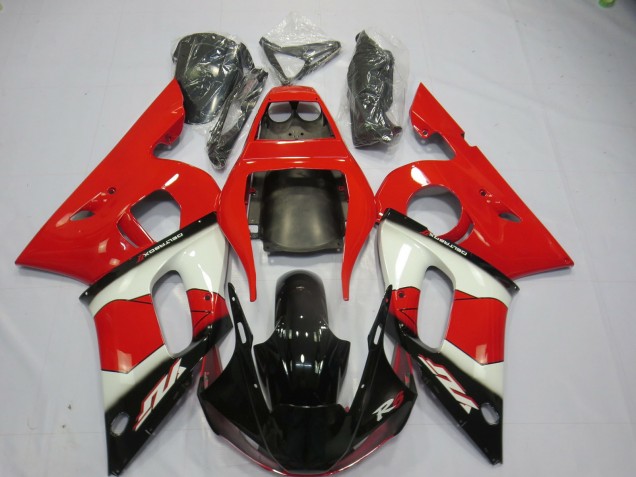 Carena Moto Yamaha R6 1998-2002 - Rosso Bianco Nero Lucido