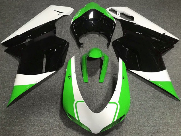Carena Moto Ducati 848 1098 1198 2007-2014 - Bianco Verde Nero Lucido