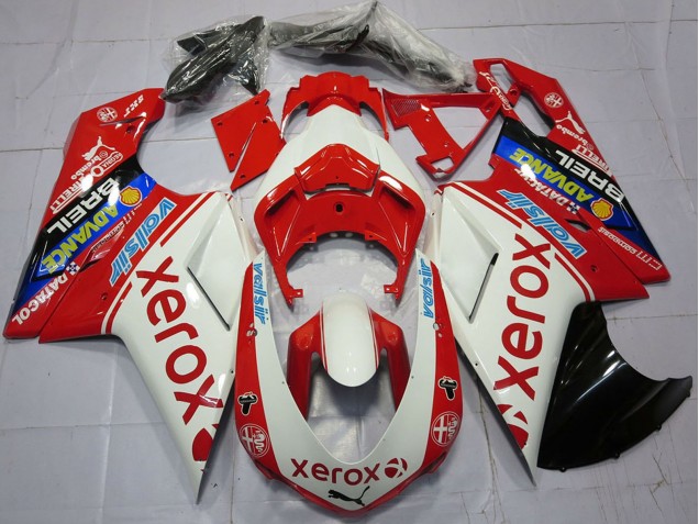 Carena Moto Ducati 848 1098 1198 2007-2014 - Bianco Rosso Blu Nero Lucido Valsir Xerox