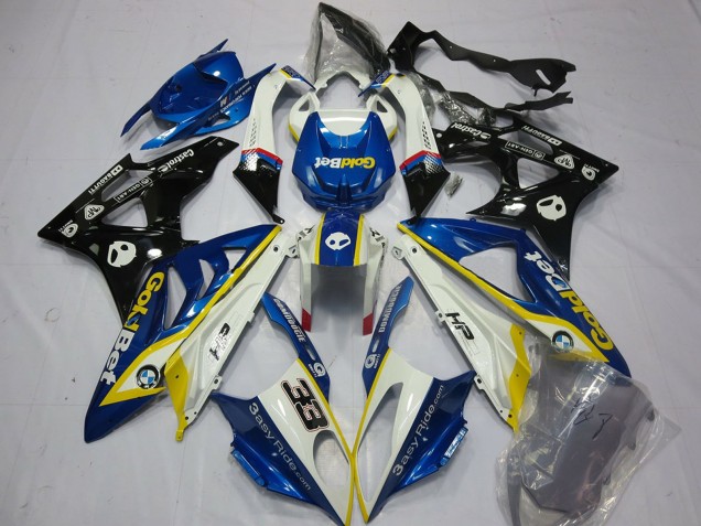 Carena Moto BMW S1000RR 2009-2014 - Bianco Giallo Blu Nero Lucido OroBet 33