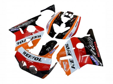 Carena Moto Honda CBR400RR NC23 1987-1989 - Arancia Bianco Rosso Nero Lucido Repsol HRC