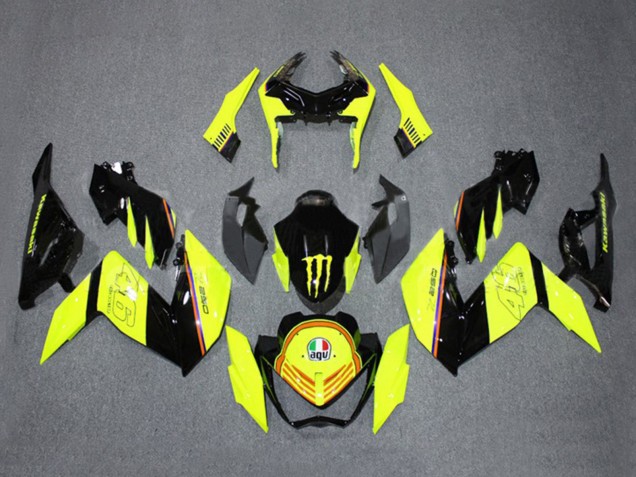 Carena Moto Kawasaki Z250/Z300 2015-2016 - Giallo Nero Lucido Mostro