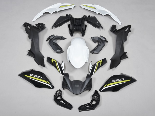 Carena Moto Kawasaki Ninja Z650 2017-2019 - Nero Bianco Giallo
