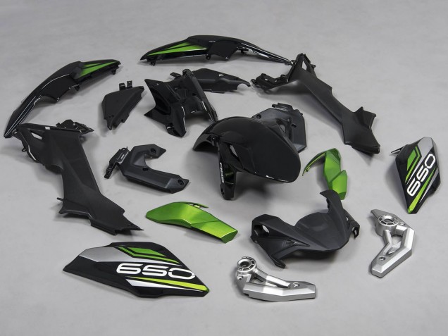 Carena Moto Kawasaki Ninja Z650 2017-2019 - Nero Verde Argento