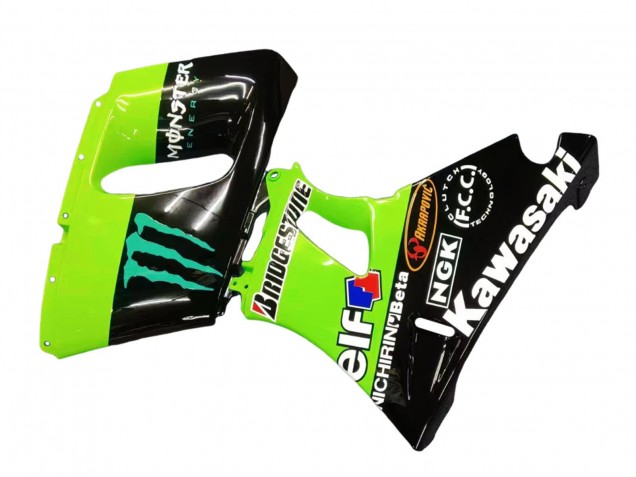 Carena Moto Kawasaki ZZR400 1993-2007 - Verde Nero Lucido Blu Mostro Elf Touch4 Bridgestone