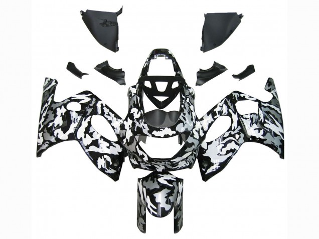 Carena Moto Yamaha YZF600R Thundercat 1996-2007 - Nero Bianco Grigio Camouflage