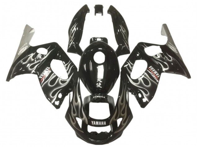 Carena Moto Yamaha YZF600R Thundercat 1996-2007 - Nero Lucido Argento Fiamma