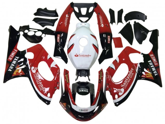 Carena Moto Yamaha YZF600R Thundercat 1996-2007 - Nero Lucido Rosso Bianco Volvo Fimer Santander