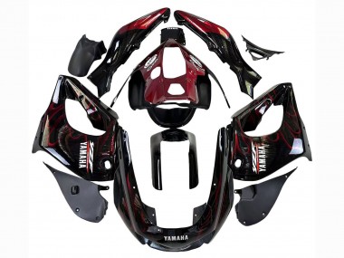 Carena Moto Yamaha YZF 1000R Thunderace 1997-2007 - Nero Rosso Scuro Fiamma