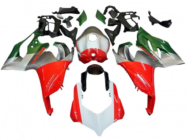 Carena Moto Ducati Panigale V2 2020-2024 - Argento Rosso Verde