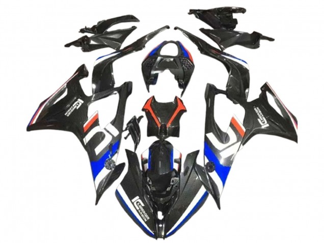 Carena Moto BMW S1000RR 2019-2022 - Nero Bianco Blu Fibra di Carbonio