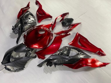 Carena Moto Kawasaki ZX6R 2023-2025 - Rosso Fibra di Carbonio