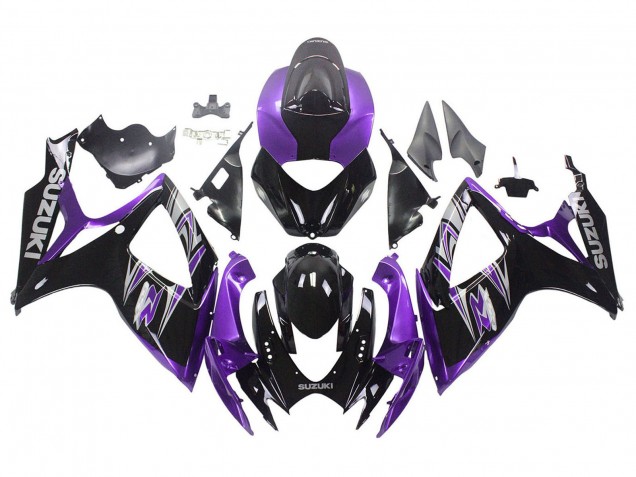 Kit Carena Moto Suzuki GSXR 600 / GSXR 750 2006-2007 - Viola Nero Lucido