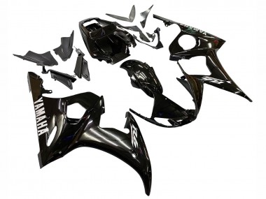 Carena Moto Yamaha YZF R6S 2006-2009 - Nero Lucido Bianco Decals