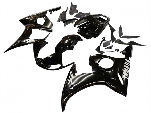 Carena Moto Yamaha YZF R6S 2006-2009 - Nero Lucido Bianco Decals