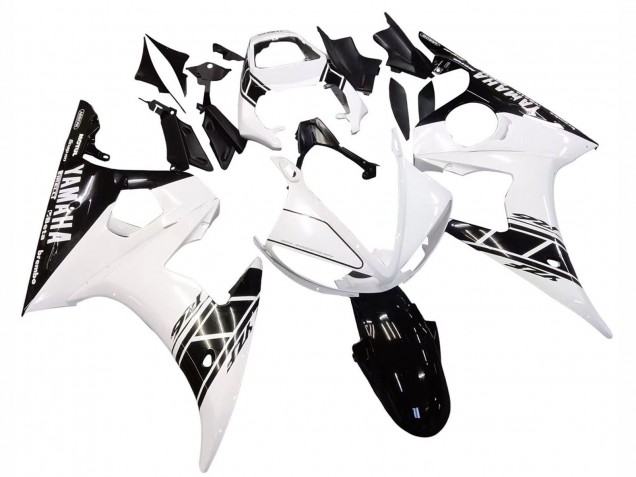 Carena Moto Yamaha YZF R6S 2006-2009 - Bianco Nero Lucido