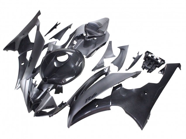 Carena Moto Yamaha YZF 600 R6 2008-2016 - Grigio Nero Fibra di Carbonio Stile