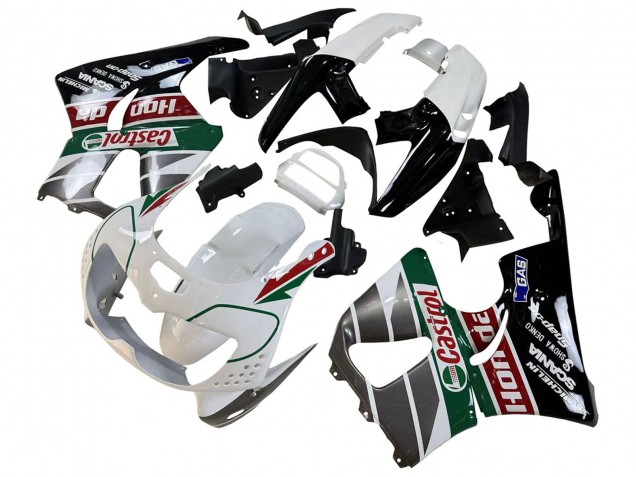 Carena Moto Honda CBR900RR 893 1996-1997 - Bianco Verde Grigio Nero Lucido Castrol