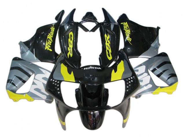 Carena Moto Honda CBR900RR 919 1998-1999 - Argento Giallo Nero Lucido Fireblade