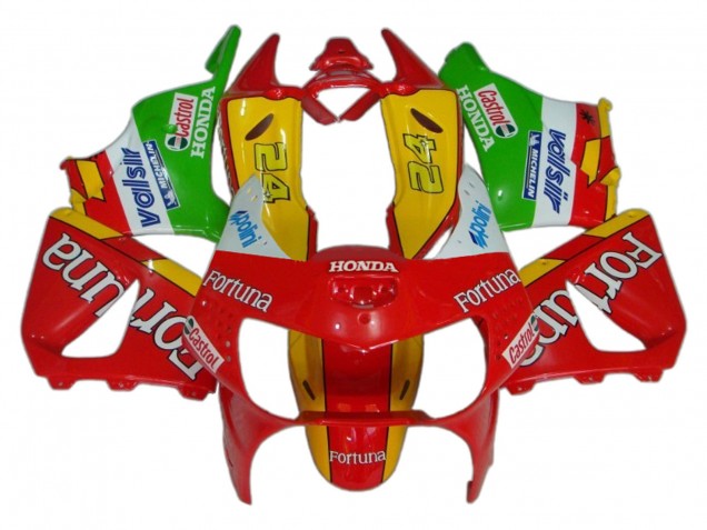 Carena Moto Honda CBR900RR 919 1998-1999 - Rosso Giallo Verde Bianco Fortuna Castrol