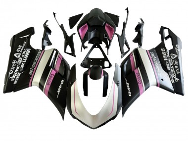 Carena Moto Ducati 848 2007-2014 - Bianco Rosa Nero Lucido Connie
