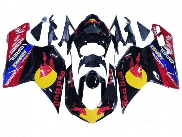 Carena Moto Ducati 848/1098/1198 2007-2014 - Nero Lucido Giallo Blu Red Bull