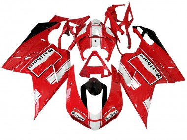 Carena Moto Ducati 848/1098/1198 2007-2014 - Bianco Rosso Nero Lucido Marlboro