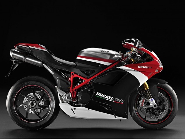 Carena Moto Ducati 848/1098/1198 2007-2014 - Bianco Rosso Nero Lucido