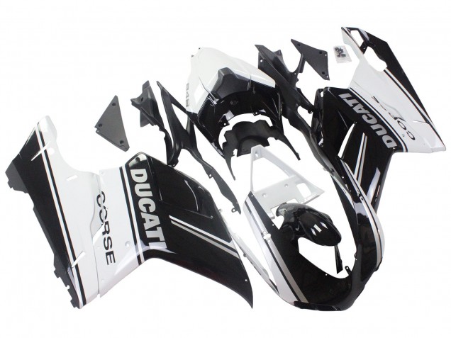 Carena Moto Ducati 848/1098/1198 2007-2014 - Bianco Nero Lucido Corse
