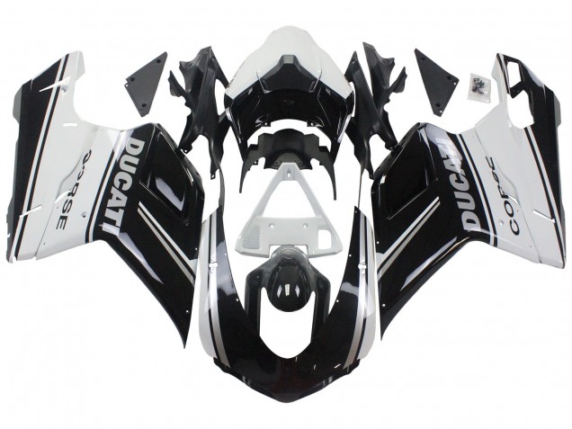 Carena Moto Ducati 848/1098/1198 2007-2014 - Bianco Nero Lucido Corse