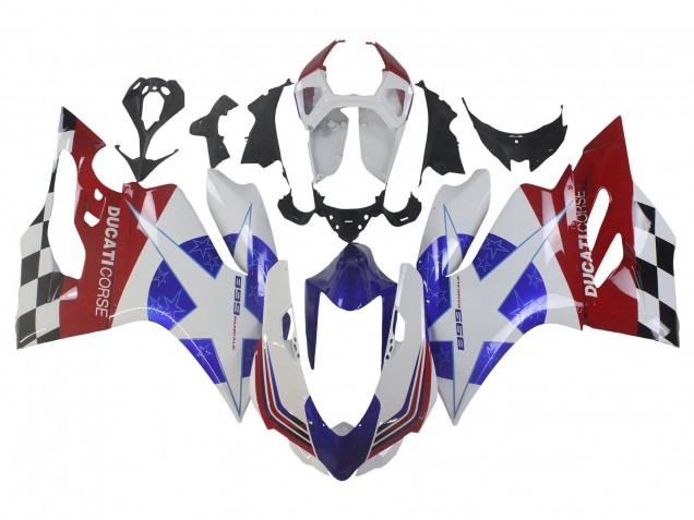 Carena Moto Ducati Panigale 899 2011-2014 - Bianco Blu Rosso Nero