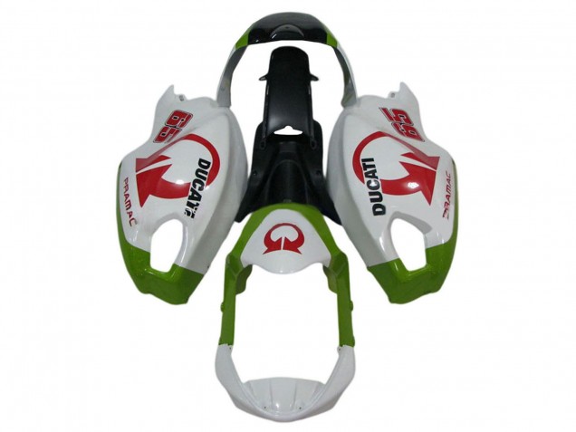 Carena Moto Ducati Monster 696 796 1100 1100S 2008-2012 - Bianco Verde Rosso Pramac