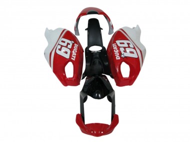 Carena Moto Ducati Monster 696 796 1100 1100S 2008-2012 - Bianco Rosso Nero Lucido 69
