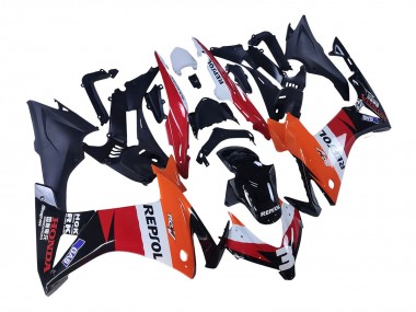 Carena Moto Honda CBR500R 2013-2015 - Arancia Bianco Rosso Nero Lucido Repsol 3