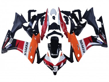 Carena Moto Honda CBR500R 2013-2015 - Arancia Bianco Rosso Nero Lucido Repsol 3