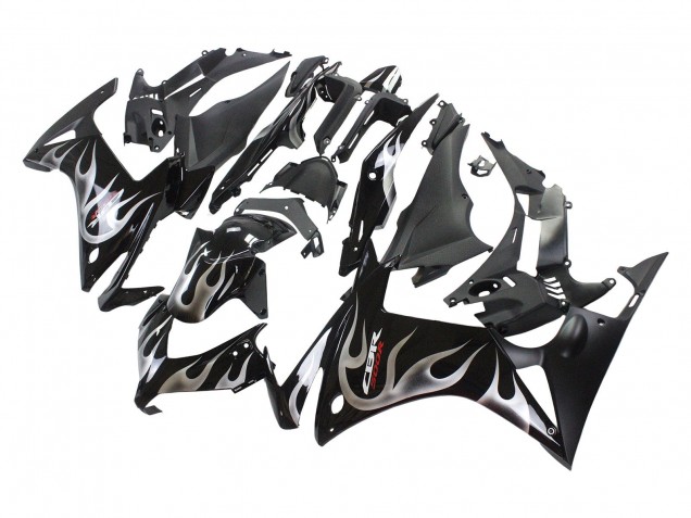 Carena Moto Honda CBR500R 2013-2015 - Nero Lucido Argento Fiamma