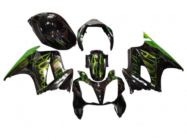 Carena Moto Honda VFR 800 2002-2013 - Nero Lucido Verde Fiamma