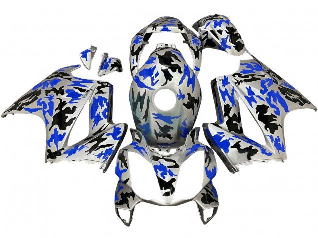 Carena Moto Honda VFR 800 2002-2013 - Argento Nero Blu Camouflage