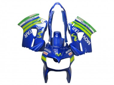 Carena Moto Honda VFR 800 2002-2013 - Blu Verde Bianco MoviStar Castrol