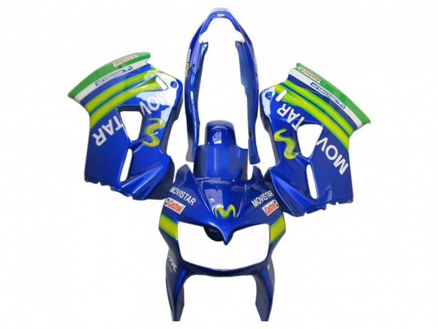 Carena Moto Honda VFR 800 2002-2013 - Blu Verde Bianco MoviStar Castrol