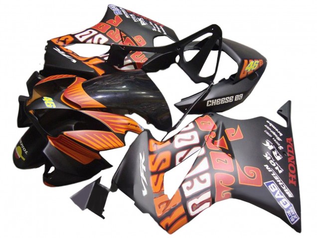 Carena Moto Honda VFR 800 2002-2013 - Nero Opaco Arancia Rossi Repsol 46