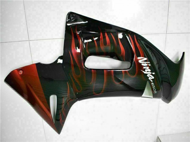Carene Moto Kawasaki EX650 2006-2008 - Nero Lucido Rosso Fiamma