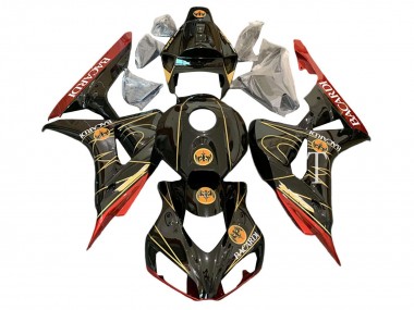 Carena Moto Honda CBR1000RR 2006-2007 - Nero Lucido Rosso Oro BACARDI