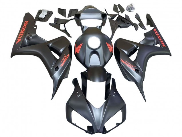 Carena Moto Honda CBR1000RR 2006-2007 - Nero Opaco Rosso Decals