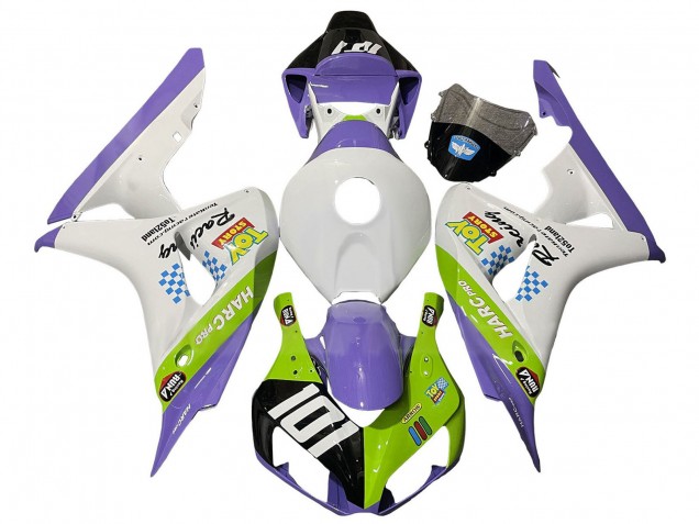Carena Moto Honda CBR1000RR 2006-2007 - Bianco Viola Verde Nero Lucido