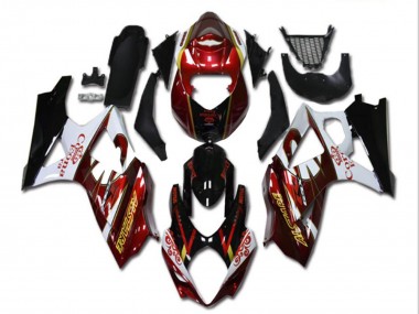 Carene Moto Suzuki GSXR 1000 2007-2008 - Rosso Bianco Nero Corona