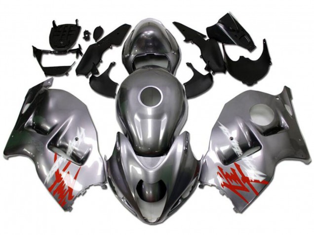 Carene Moto Suzuki GSXR 1300 Hayabusa 1996-2007 - Argento Rosso Bianco Decal