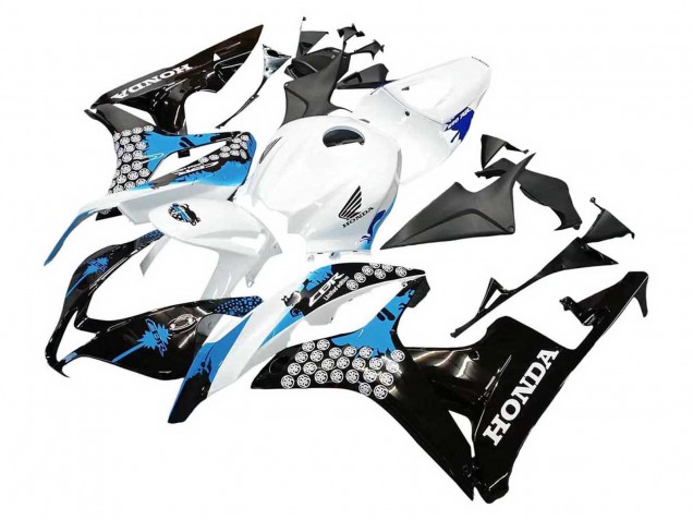 Carena Moto Honda CBR600RR 2007-2008 - Bianco Azzurro Chiaro Nero Lucido